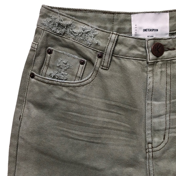 One Teaspoon Charlie Flare Size 26 Super Khaki Color NEW NWT - Picture 5 of 15